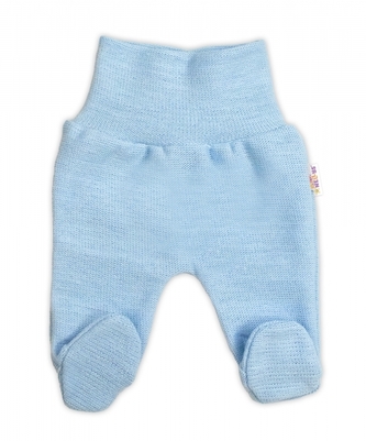 Pletené kojenecké polodupačky Hand Made, Baby Nellys, světle modré, vel. 68; 68 (3-6m)