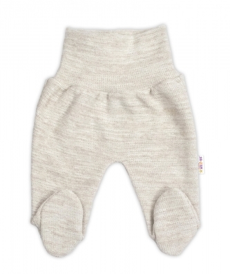 Pletené kojenecké polodupačky Hand Made, Baby Nellys, světle béžové, vel. 68; 68 (3-6m)