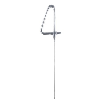 Prskavka číslice 4 stříbrná, 17 cm