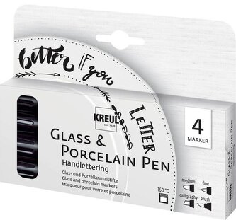 Sada fixů na porcelán a sklo HANDLETTERING, 4ks, KREUL