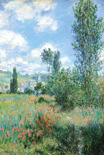 Plakát, Obraz - View of Vetheuil, Claude Monet, 61 × 91.5 cm