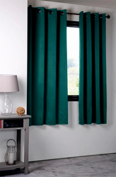 Dekorační závěs s kroužky zatemňující FLAVIA- BLACKOUT 135x180 cm petrolejová (cena za 1 kus) France