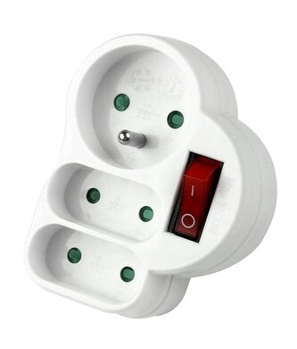 Konnoc DX-FZBK-01/01-2 rozbočka 1xkul.+2xplochá zásuvka s vypínačem