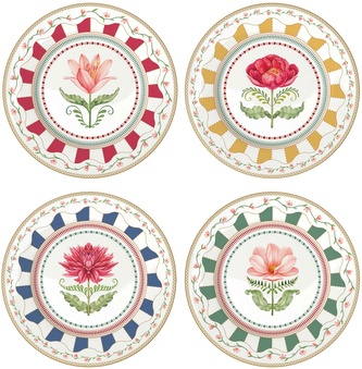 Porcelánové dezertní talíře Flowery