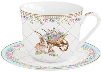 Porcelánový šálek a podšálek Spring Bloom