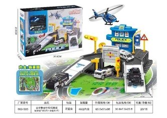 Parking Policyjny + auta metalowe + mata