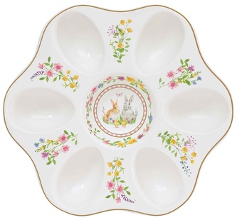 Porcelánový tácek na velikonoční vajíčka Happy Easter