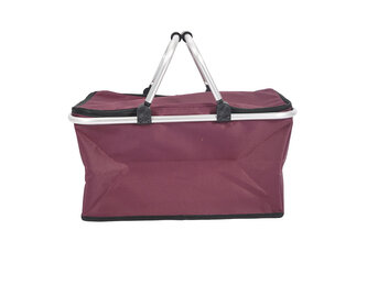 košík nákupní skládací TERMO 46x27x23cm Al+polyester ČRV