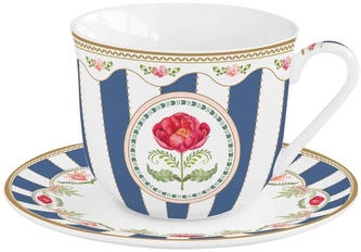 Porcelánový šálek a podšálek Flowery