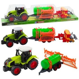 Traktor farmerski cysterna + zagrabiarka