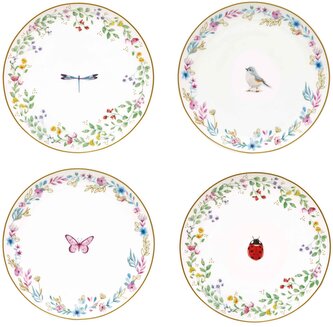 Porcelánové dezertní talíře Fancy Garden