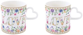 Sada dvou porcelánových hrnků Mon Amour