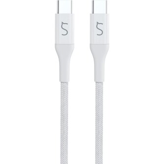 iWant opletený PD kabel 2m USB-C/USB-C bílá