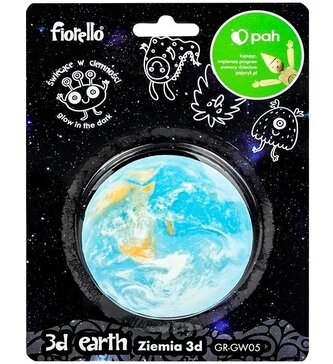 Naklejka fluorescencyjna 3D Ziemia 8,5cm