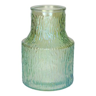 VÁZA POLINA 8.9X13.5X19.8CM ZELENÁ PERLEŤOVÁ