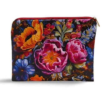 Malá voděodolná taštička s potiskem a zapínáním na zip - Kytky