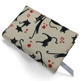 Nastavitelný obal na knihu v různých velikostech - Kočky na režné - velikost M - formát A5, na výšku knihy 21,5 cm