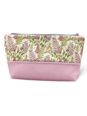 Kosmetická taštička z kombinace ekokůže a bavlny -  Kapradí
