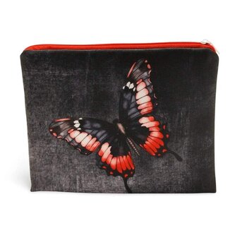 Malá voděodolná taštička s potiskem a zapínáním na zip - Motýl