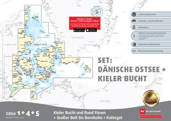 Sportbootkarten Satz 1, 4 und 5   Set: Dänische Ostsee und Kieler Bucht (Ausgabe 2025)