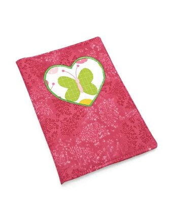 Obal na očkovací a zdravotní průkaz dítěte - Srdce a zelený motýl