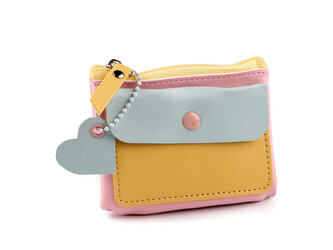 Peněženka / mini kabelka / klíčenka 8x10 cm - 1 ks - 4 růžová sv.