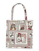 Bavlněná nákupní taška s delším popruhem na rameno - Vánoční zvířátka