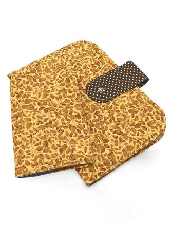 Sada plenkovníku / pouzdra na pleny a obalu na očkovací a zdravotní průkaz dítěte - Oranžové lístky