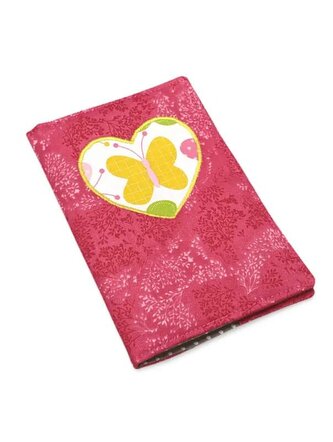 Obal na očkovací a zdravotní průkaz dítěte - Srdce a žlutý motýl