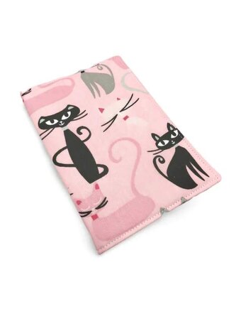 Obal na očkovací a zdravotní průkaz dítěte - Růžové kočky