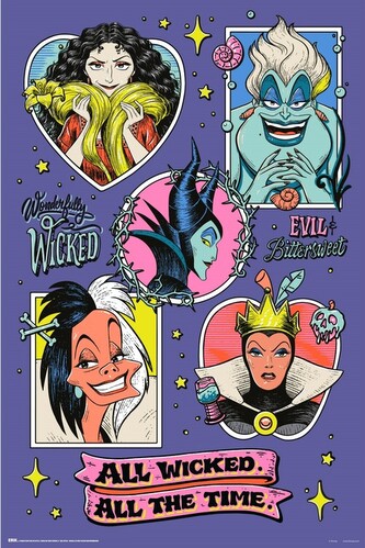 Plakát, Obraz - Disney - Villains, 61 × 91.5 cm