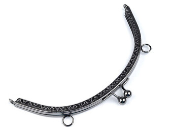 Rámeček na výrobu kabelky našívací 19x14,5 cm - 1 ks - 2 nikl černý