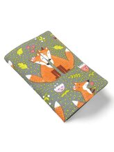 Obal na očkovací a zdravotní průkaz dítěte - Šedé lišky