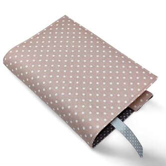 Nastavitelný obal na knihu v různých velikostech - Starorůžové puntíky - velikost L