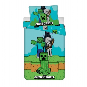 Jerry Fabrics Povlečení bavlna Minecraft Mobs Here 140x200, 70x90 cm