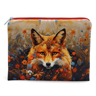 Malá voděodolná taštička s potiskem a zapínáním na zip - Liška