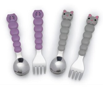 Melii dětský příbor Cat-BullDog 4 ks