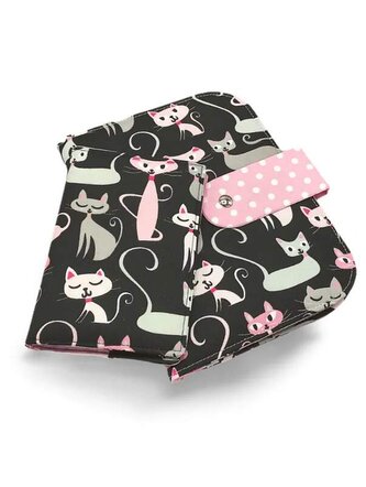 Sada plenkovníku / pouzdra na pleny a obalu na očkovací a zdravotní průkaz dítěte - Černé kočky