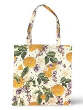 Bavlněná nákupní taška s delším popruhem na rameno - Citrusová