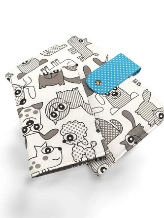 Sada plenkovníku / pouzdra na pleny a obalu na očkovací a zdravotní průkaz dítěte - Zvířátka s modrou