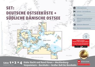 Sportbootkarten Satz 1, 2 und 4   Set: Deutsche Ostseeküste und Südliche Dänische Ostsee (Ausgabe 2025)