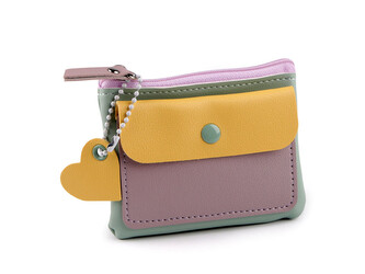 Peněženka / mini kabelka / klíčenka 8x10 cm - 1 ks - 6 zelená pastelová sv.