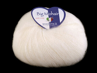 Pletací příze Big Mohair 25 g - 1 ks - 14 (1) bílá mléčná