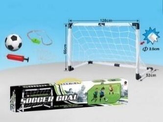 Bramka piłkarska + piłka + pompka + gwizdek