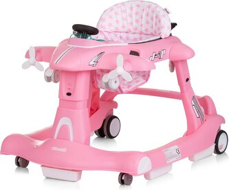 CHIPOLINO Chodítko interaktivní Airplane 3v1 Pink