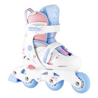 NJ1190 BÍLÉ VEL.S(30-33) DĚTSKÉ KOLEČKOVÉ BRUSLE 3V1 THREE STEPS NILS FUN