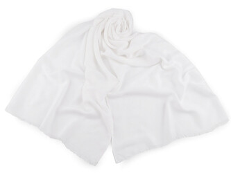 Letní šátek / šála / pléd jednobarevný 85x180 cm - 1 ks - 1 bílá