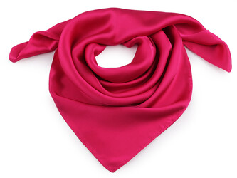 Saténový šátek jednobarevný 70x70 cm - 1 ks - 6 pink