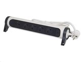 Prodlužovací kabel Legrand L049450 / 1,5 m / 5 zásuvek / s vypínačem / bílá-černá / PVC / 1 mm2