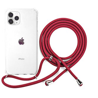 NAKE STRING CASE iPhone 11 - bílá transparentní / červená